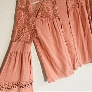 Coco + Jameson Peach Boho Flow Top